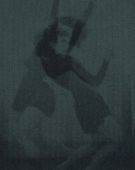 Black Organic Short Sleeve 100% Cotton Tee with design of Dancer Helen Tamiris in a surreal grid with the color green